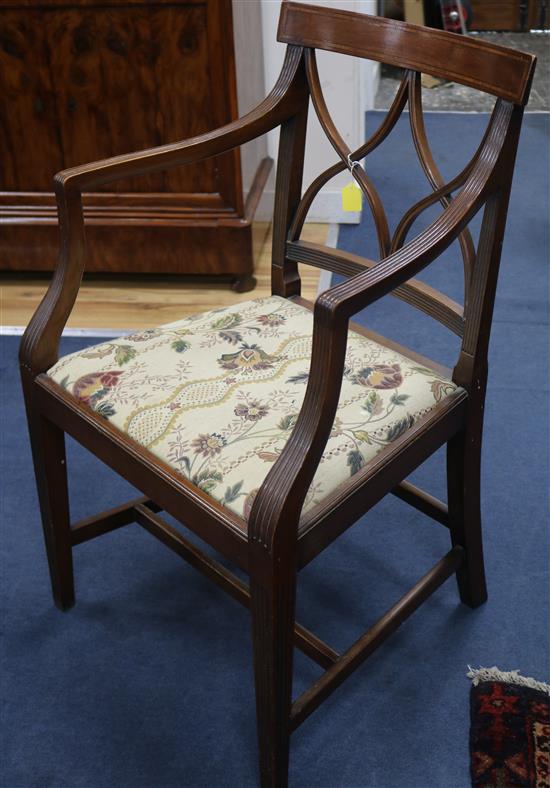 A set of eight mahogany dining chairs